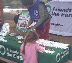 Girl at Nottingham FoE stall