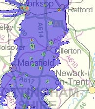 Groundwater source protection zones -central Notts
